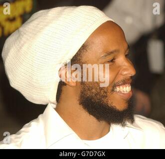 Singer Ziggy Marley arrives for the premiere of her latest film Shark Tale held at the Delacorte Theatre in Central Park, New York City, USA. Stock Photo