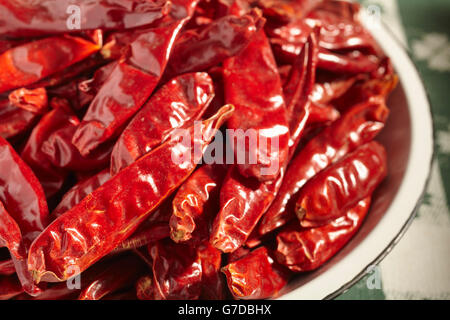 Dried Chinese Chili Peppers Stock Photo