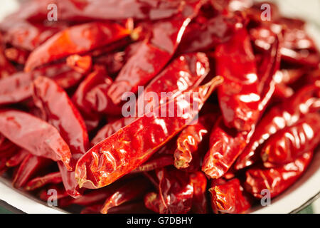 Dried Chinese Chili Peppers Stock Photo