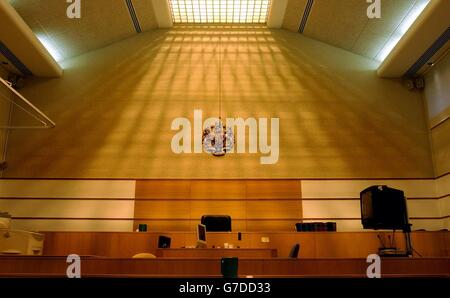 The interior of Belmarsh Magistrates Court in south-east London. Stock Photo