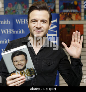 Former Westlife star Shane Filan during a book signing for his new book My Side Of Life at the St Enoch Centre in Glasgow. Stock Photo