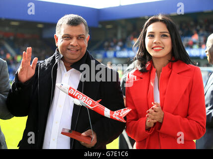 Soccer - Barclays Premier League - Queens Park Rangers v Liverpool - Loftus Road. Queens Park Rangers chairman Tony Fernandes on the pitch before the Barclays Premier League match at Loftus Road, London. Stock Photo