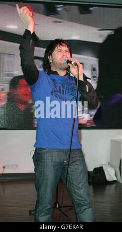 Singer Daniel Bedingfield during an in-store appearance at HMV music store in Oxford Street, central London, to perform a free show for fans and sign copies of his latest album 'Second First Impression'. Stock Photo