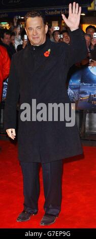 Star of the film Tom Hanks arrives for the UK premiere of Polar Express, at the Vue Leicester Square in central London. Stock Photo