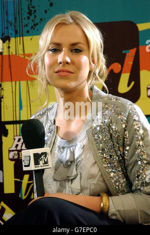 Singer Natasha Bedingfield during her appearance on MTV's TRL show, at the Terrazza del Pincio in Rome before the MTV Europe Music Awards on Thursday at the Torre di Valle. Stock Photo