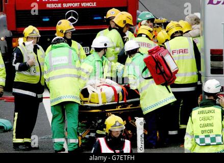 The single-decker coach collided with the agricultural vehicle on the northbound section of the A34 near the Tothill services on the Hampshire-Berkshire border just after 11am this morning. A Hampshire Police spokeswoman said the two vehicles then smashed into the southbound carriageway of the trunk road. Six people were injured when a coach carrying pensioners collided with a tractor, police said. Stock Photo