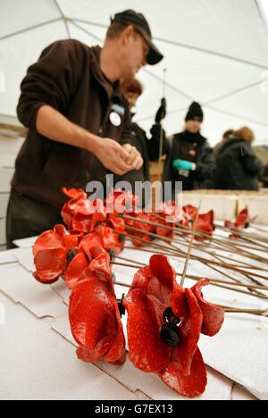 Blood Swept Lands and Seas of Red installation Stock Photo