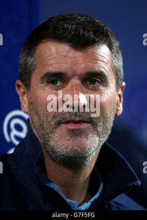 Aston Villa's assistant manager Roy Keane during the Barclays Premier League match at Loftus Road, London. Stock Photo