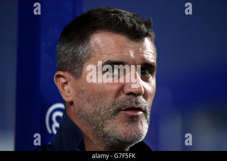 Aston Villa's assistant manager Roy Keane during the Barclays Premier League match at Loftus Road, London. Stock Photo