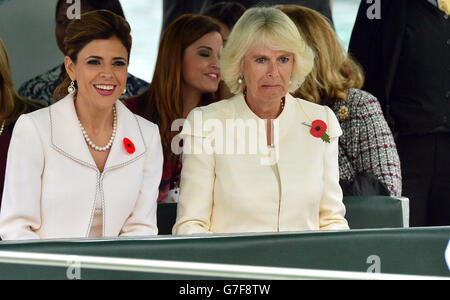 The Duchess of Cornwall takes a guided tour via canal boat with the First Lady Gretta Salinas de Medina of Nuevo Leon in Monterrey in Mexico, on the ninth day of the Prince of Wales and Duchess of Cornwall's tour to Colombia and Mexico. Stock Photo