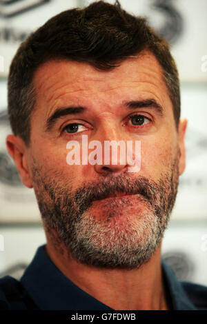 Republic of Ireland assistant manager Roy Keane during a press conference at the team hotel in Portmarnock, Dublin. Stock Photo