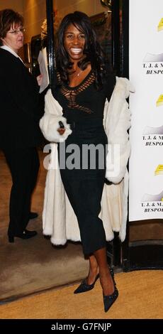 Singer Sinitta arrives for the TJL - flagship store launch party, on Albemarle Street in central London. Stock Photo