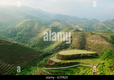 Beautiful rice terraces Jinkeng in Longji, Guangxi Autonomous Region, China Stock Photo