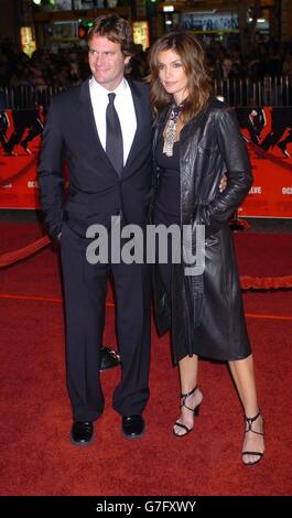 Cindy Crawford with husband Randy Gerber arrive for the premiere of Ocean's Twelve at the Grauman's Chinese Theatre in Hollywood, California. Stock Photo