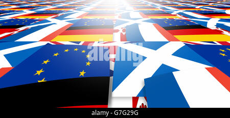 endless Europe north irland germany scotland france background flags Stock Photo