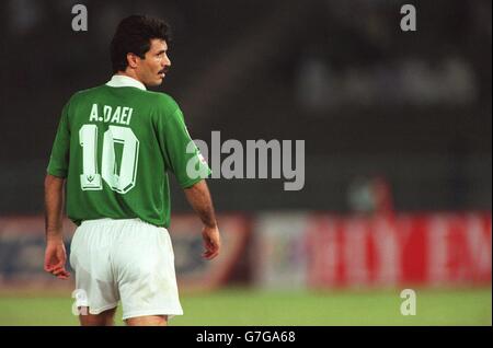 International Soccer. ASIA'96 Semi Final Iran v Saudi Arabia. Ali Daei, Iran Stock Photo