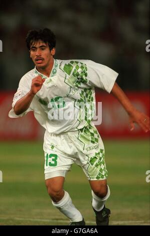 International Soccer. ASIA'96 Semi Final Iran v Saudi Arabia. Hussain Omar Sulimani, Saudi Arabia Stock Photo