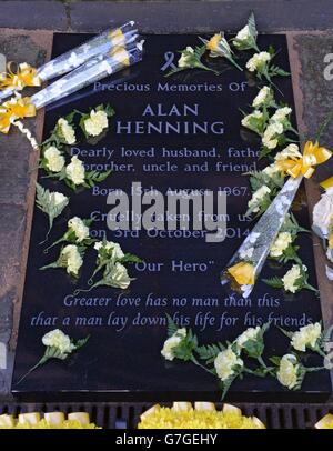 A memorial stone is unveiled in memory of murdered British aid worker ...