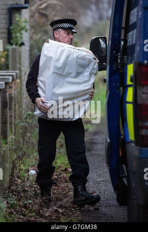 Police activity at the vicarage in Sunnyside Close, Freckleton, Lancashire, as shocked parishioners have said prayers at a church where their vicar is under arrest for murdering a baby. Stock Photo