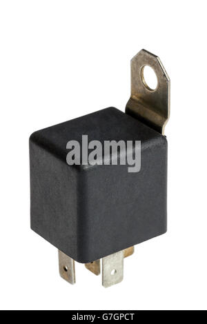 Electronic collection - Car electromagnetic relay switch isolated on white background Stock Photo
