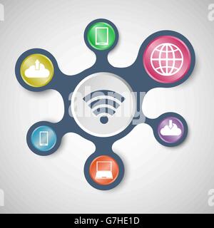 Internet infographic templates with connected metaballs, stock vector Stock Vector
