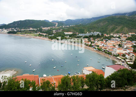 Becici Beach, Becici, Budva Riviera, Montenegro Stock Photo