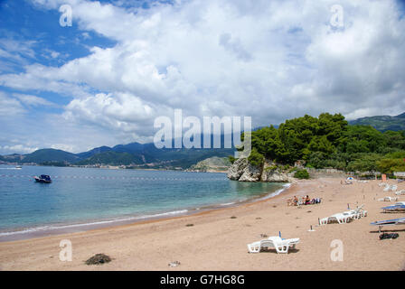 Becici Beach, Becici, Budva Riviera, Montenegro Stock Photo