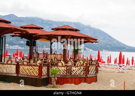 Becici Beach, Becici, Budva Riviera, Montenegro Stock Photo