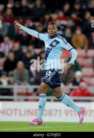 West Ham United's Diafra Sakho during the Barclays Premier League match at the Stadium of Light, Sunderland. PRESS ASSOCIATION Photo. Picture date: Saturday December 13, 2014. See PA story SOCCER Sunderland. Photo credit should read Richard Sellers/PA Wire. . . Stock Photo