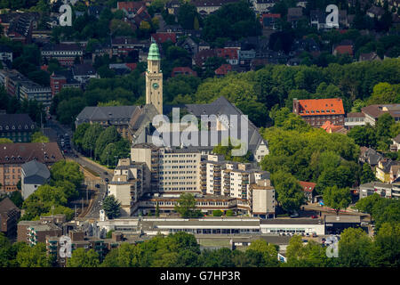 Aerial view, Town Hall Buer with Citizens Center, Gelsenkirchen, Gelsenkirchen-Buer, Ruhr Area, North Rhine Westphalia, Germany, Stock Photo