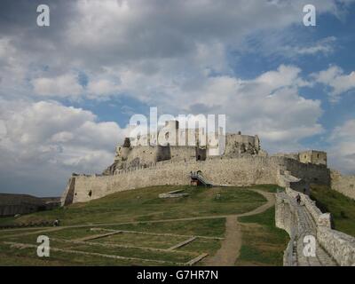 The Spis Castle - Spissky hrad National Cultural Monument (UNESCO) - Spis Castle - One of the largest castle in Central Europe ( Stock Photo