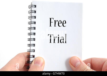Free trial text concept isolated over white background Stock Photo