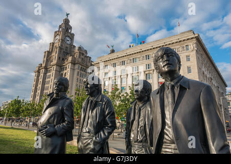 Beatles Statue by Andrew Edwards Pier Head Liverpool UK Stock Photo