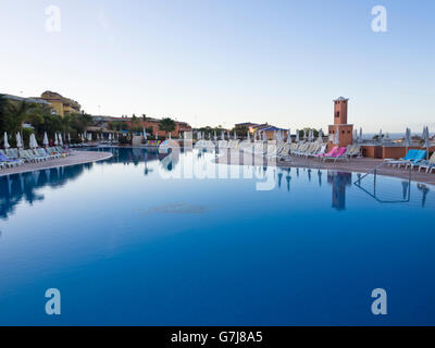 Another sunny day awakening over the swimming pool in Hotel Be Live Costa Los Gigantes, Tenerife Spain Stock Photo