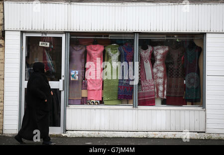 People in Whalley Range, Blackburn. Stock Photo