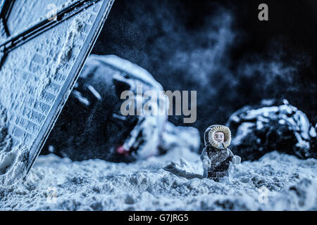 Lego Star Wars Tie Fighter Crash Stock Photo