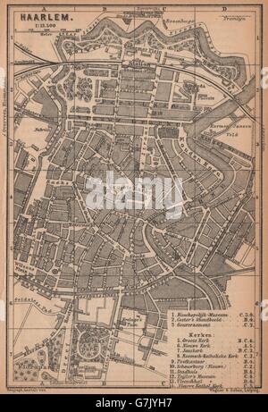 HAARLEM. Vintage town city map plan. Netherlands, 1933 Stock Photo - Alamy