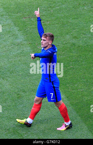 Antoine Griezmann goal celebration during the Joan Gamper Trophy match