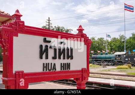 An image of the Hua Hin train station in Thailand. Stock Photo