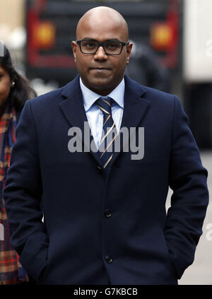 Dr Dhanuson Dharmasena arrives at Southwark Crown Court, where he and another man are facing the first prosecution linked to alleged FGM in England and Wales. Stock Photo