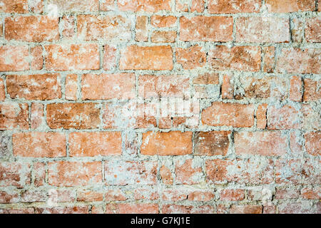Background of old brick wall with grout. Horizontally. Stock Photo