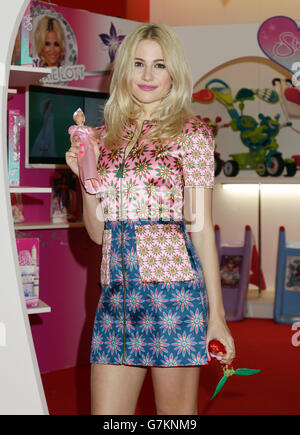 Pixie Lott launching a new collaborative fashion doll range under the Steffi Love brand: Steffi Love by Pixie Lott Magical Dreams, during the press preview for Toy Fair 2015, at Olympia in London. Stock Photo