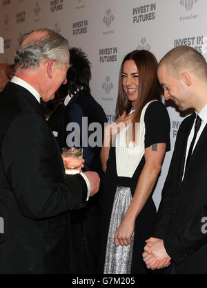 The Prince of Wales meets Melanie Chisholm (2nd right) as he attends the annual Prince's Trust 'Invest In Futures' reception at the Savoy Hotel in London. Stock Photo