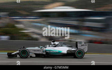 Mercedes Nico Rosberg during pre-season testing at the Circuito de ...