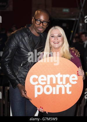 Ben Ofoedu and Vanessa Feltz arriving at The Ultimate Pub Quiz in support of youth homelessness charity Centrepoint, held at Village Underground, Shoreditch, London. PRESS ASSOCIATION Photo. Picture date: Tuesday February 3, 2015. Photo credit should read: Daniel Leal-Olivas/PA Wire Stock Photo