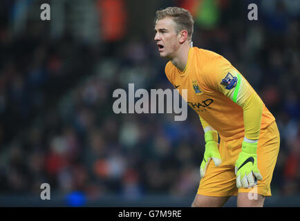 Soccer - Barclays Premier League - Stoke City v Manchester City - Britannia Stadium. Manchester City goalkeeper Joe Hart during the Barclays Premier League match at the Britannia Stadium, Stoke-On-Trent. Stock Photo