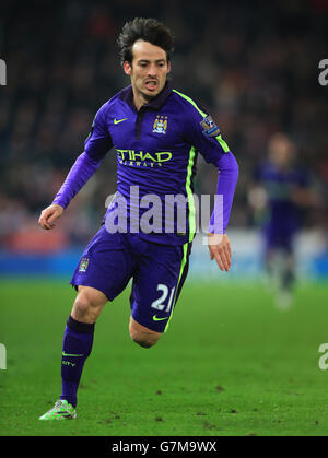 Soccer - Barclays Premier League - Stoke City v Manchester City - Britannia Stadium. Manchester City's David Silva during the Barclays Premier League match at the Britannia Stadium, Stoke-On-Trent. Stock Photo