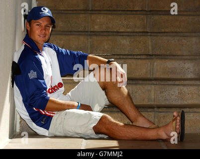 England wicketkeeper Geraint Jones at the team hotel Stock Photo