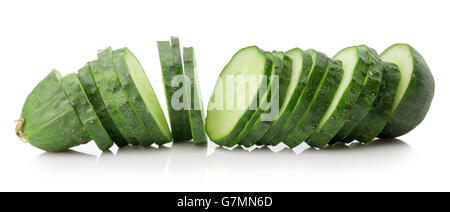 cucumber slices isolated on the white background. Stock Photo
