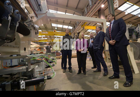 Ed Balls visit to Bedford. s banking reform paper. Stock Photo